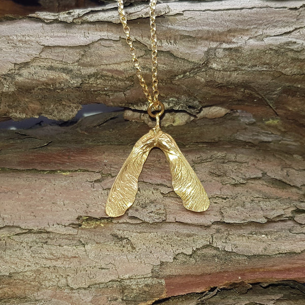 Sterling Silver Sycamore Leaf Pod Pendant