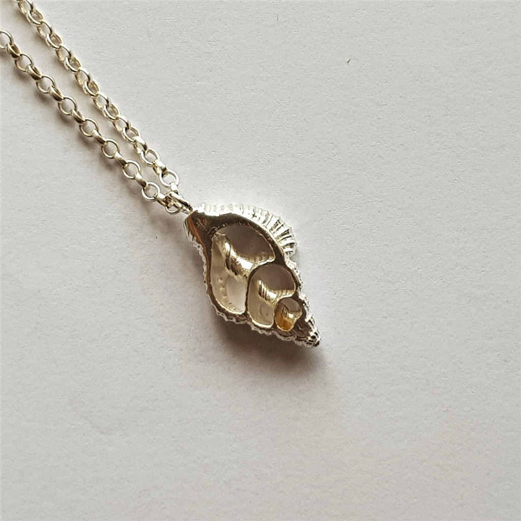 Sterling Silver Nassarius Reticulatus Center Shell Pendant, Necklace