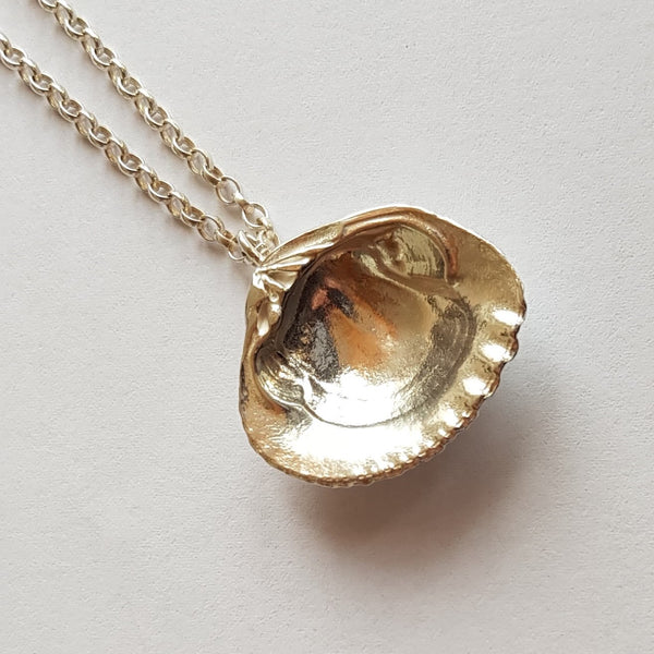 Sterling Silver Cockle Shell Pendant, Necklace
