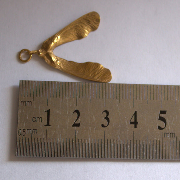 Sterling Silver Single Leafed Sycamore Pod, Pendant