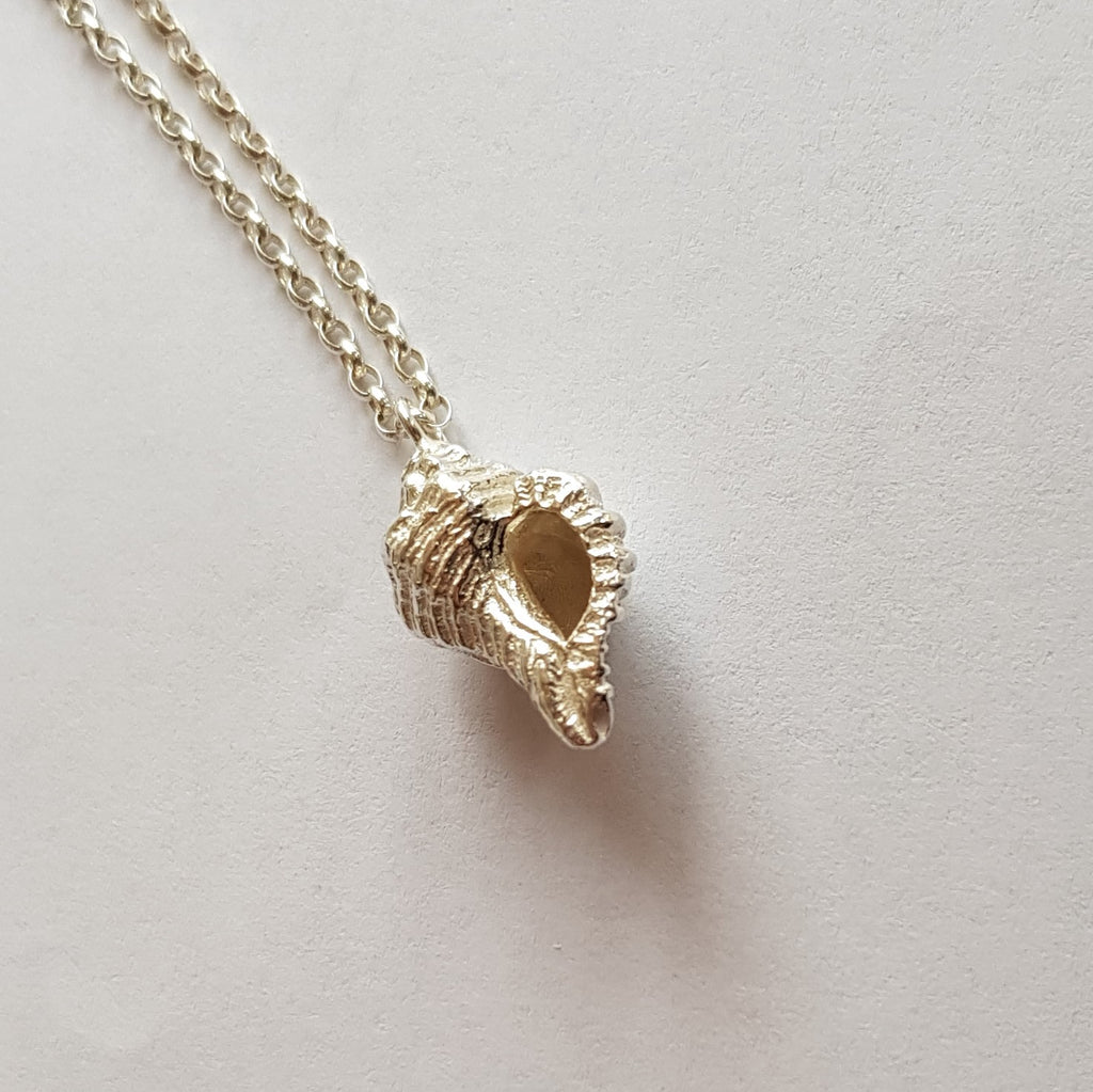 Sterling Silver Welk Shell Pendant, Necklace