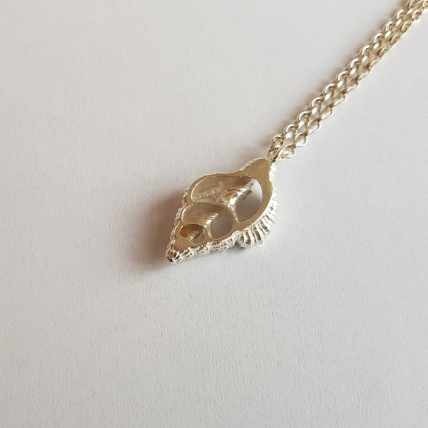 Sterling Silver Nassarius Reticulatus Center Shell Pendant, Necklace