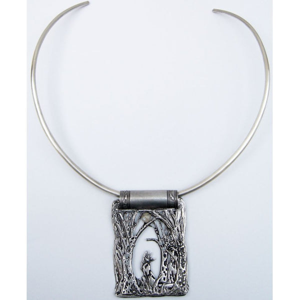 Sterling Silver Kinetic Necklace Foxwood Medium Kinetic, Moveable, Moving, Necklace, Necklaces, Pendant, Pendants, Sterling Silver