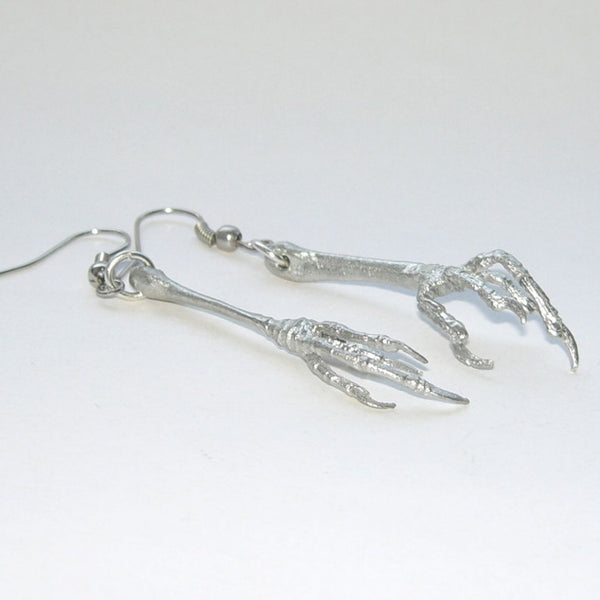 Sterling Silver Robin Bird Claw Earrings Hook