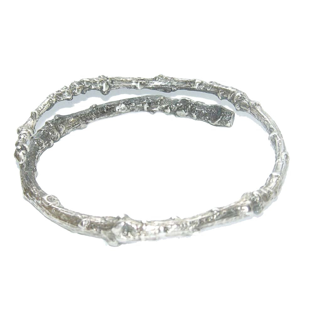 Sterling Silver Woodland Twig Bangle