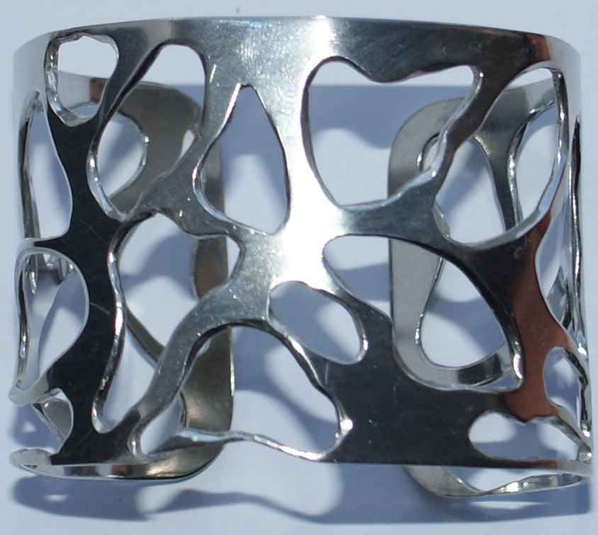 Sterling Silver Cuff Bangle Ramalina Natural