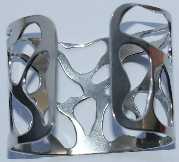 Sterling Silver Cuff Bangle Ramalina Natural
