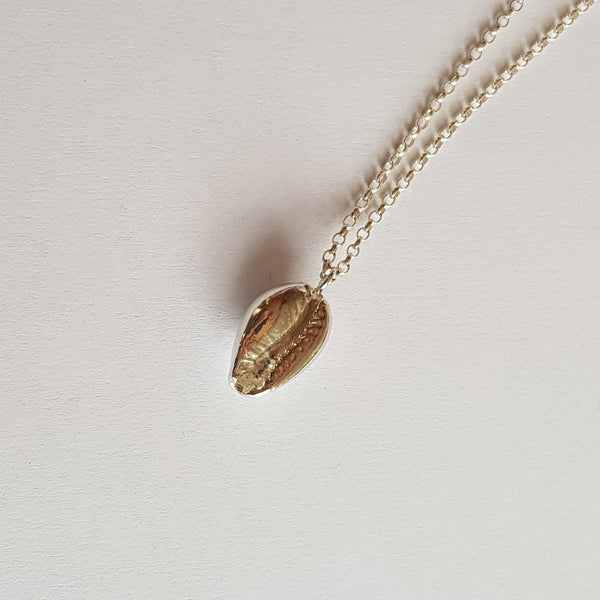 Cowrie Shell Pendant, Sterling Silver