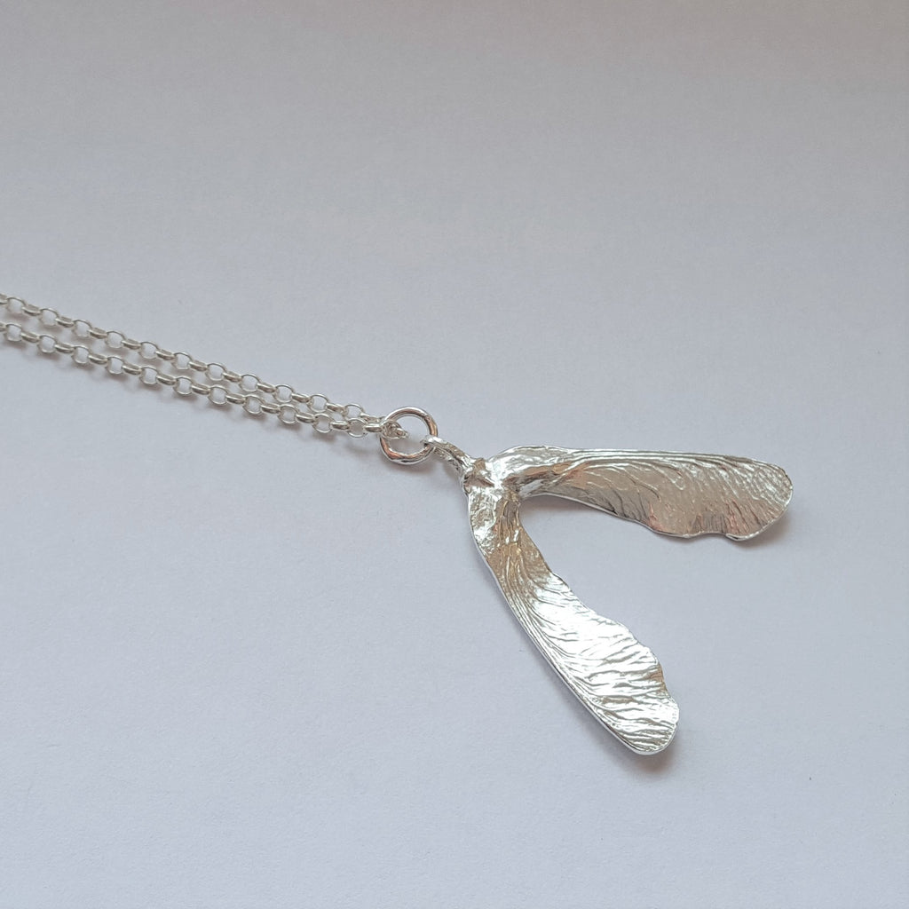 Sterling Silver Sycamore Leaf Pod Pendant