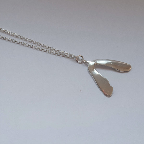 Sterling Silver Sycamore Leaf Pod Pendant