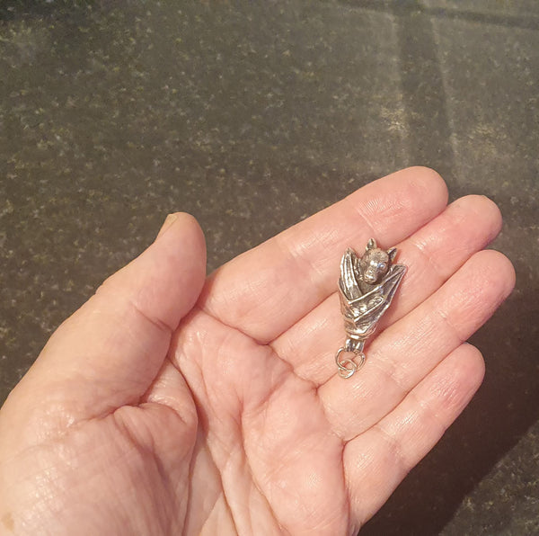 Sterling Silver Bat Pendant