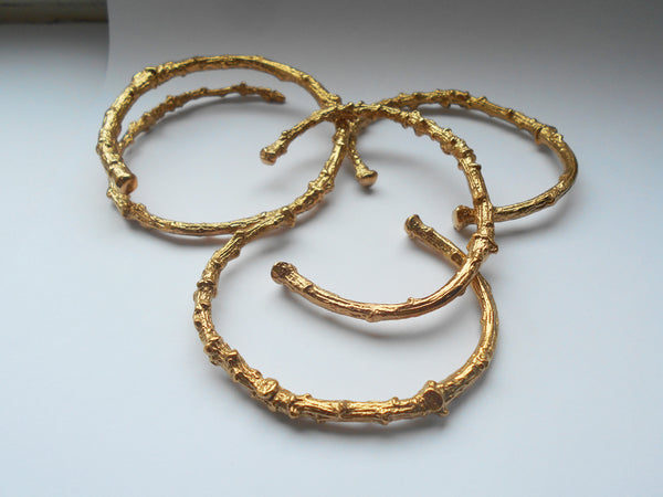 Gold Vermeil Woodland Twig Bangle