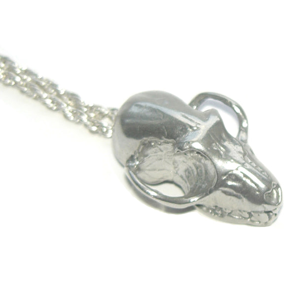 Sterling Silver Fruit Bat Skull Pendant