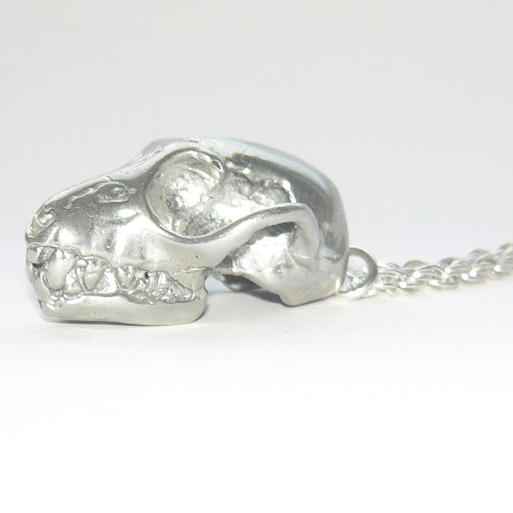 Sterling Silver Fruit Bat Skull Pendant