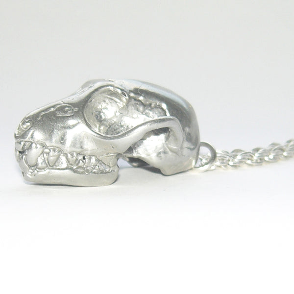 Sterling Silver Fruit Bat Skull Pendant