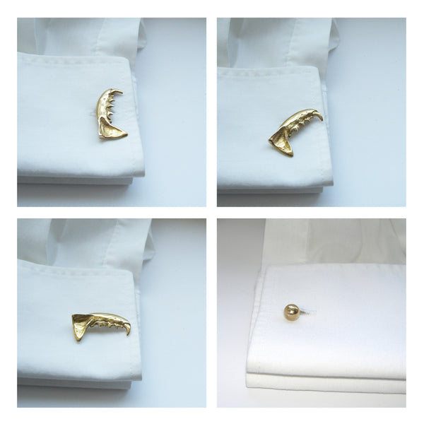 Gold Vermeil Mink Jaw Cufflinks