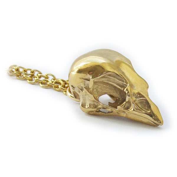 Gold Vermeil Sparrow Bird Skull Pendant