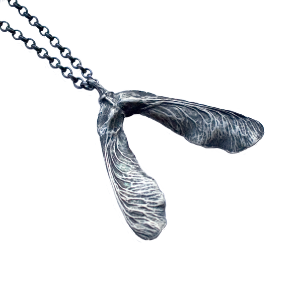 Sterling Silver Sycamore Leaf Pod Pendant