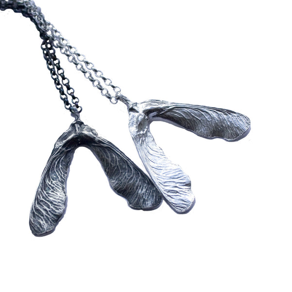 Sterling Silver Sycamore Leaf Pod Pendant