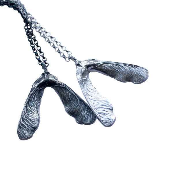 Sterling Silver Sycamore Leaf Pod Pendant