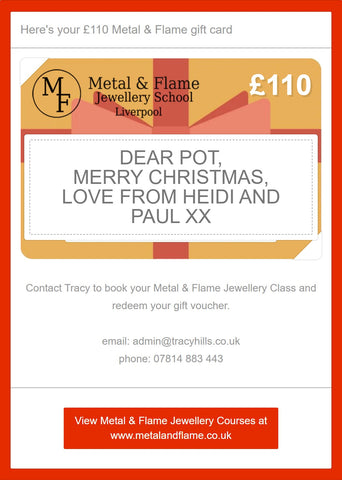 Metal and Flame Jewellery School Gift Voucher