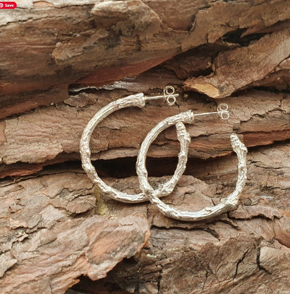 Sterling Silver Woodland Twig Earrings