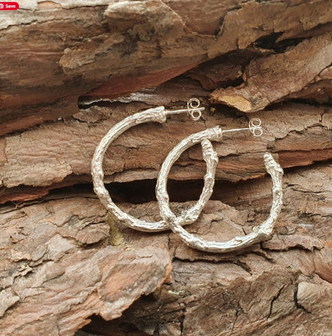 Sterling Silver Woodland Twig Earrings