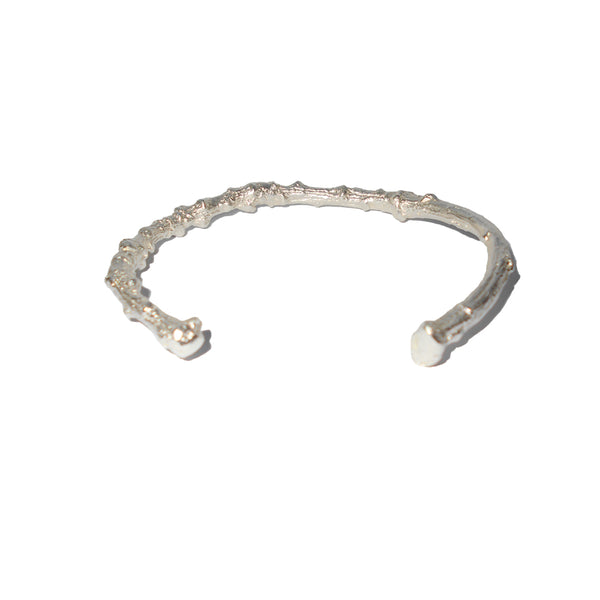 Sterling Silver Woodland Twig Cuff Bangle Small-Medium
