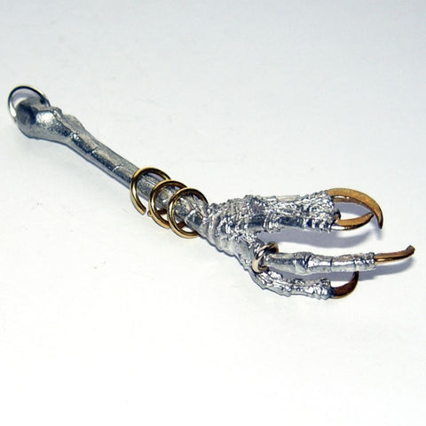 Sterling Silver Robin Bird Claw Pendant Gold Vermeil Nails Bird, Claw, Immortal, Necklace, Necklaces, Pendant, Pendants, Sterling Silver