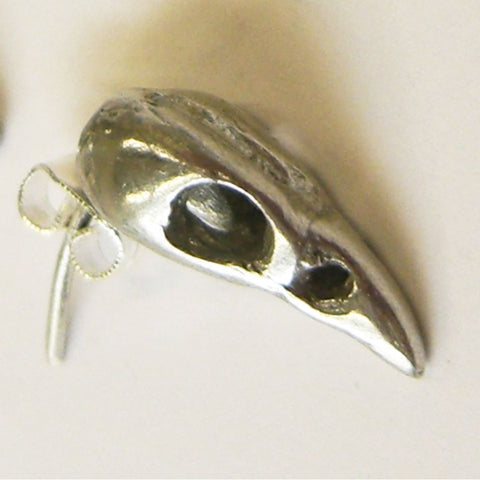 Sterling Silver Bird Skull Stud Earring Single Small Bird, Earring, Earrings, Immortal, Skull, Sterling Silver