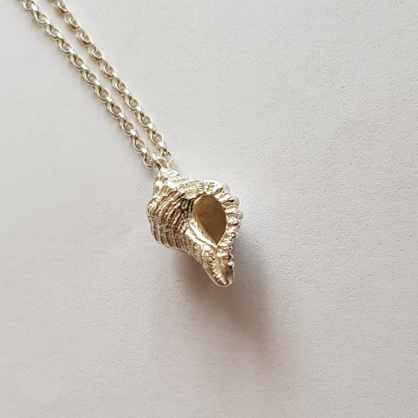Sterling Silver Welk Shell Pendant, Necklace