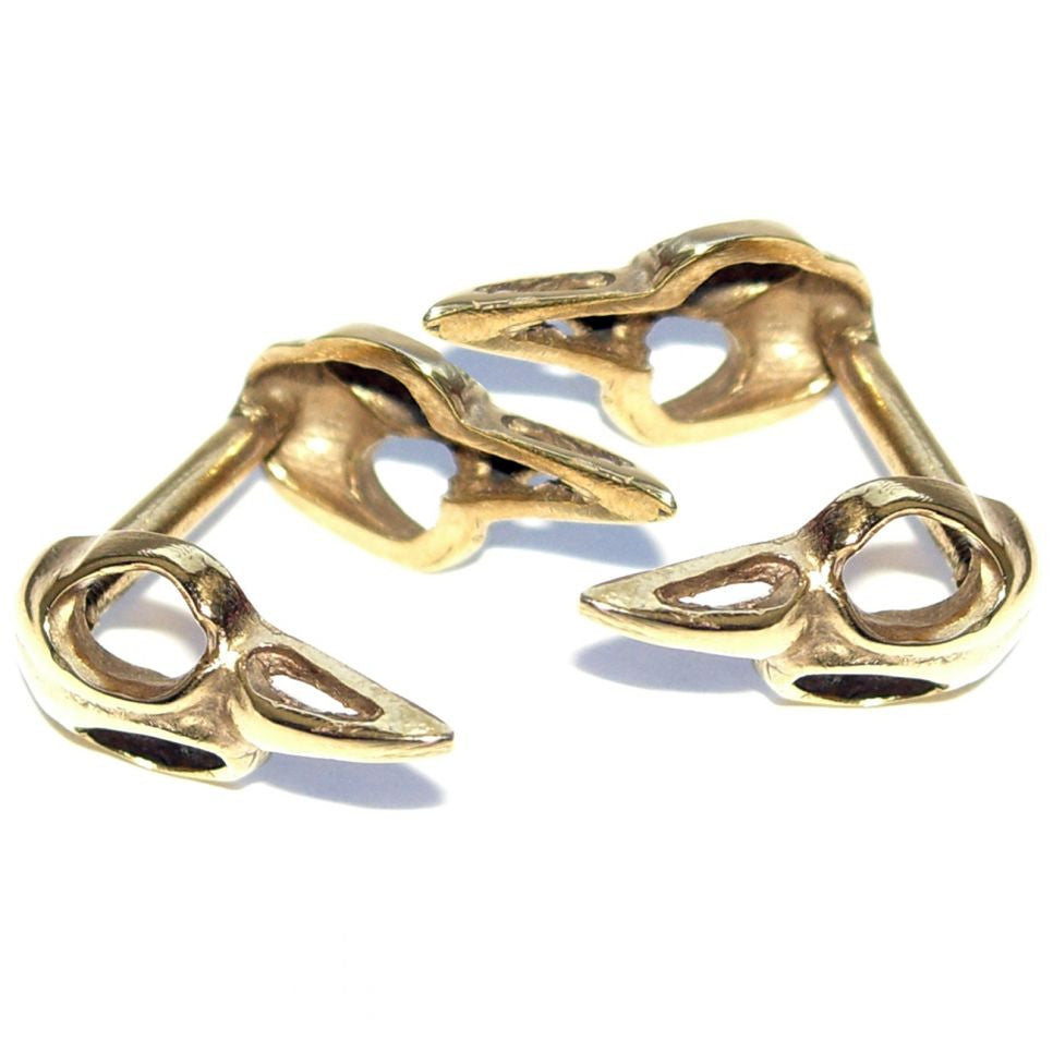 Gold Vermeil Bird Skull Cufflinks Bird, Cufflinks, Gold Vermeil, Immortal, Skull