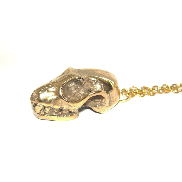 Gold Vermeil Fruit Bat Skull Pendant