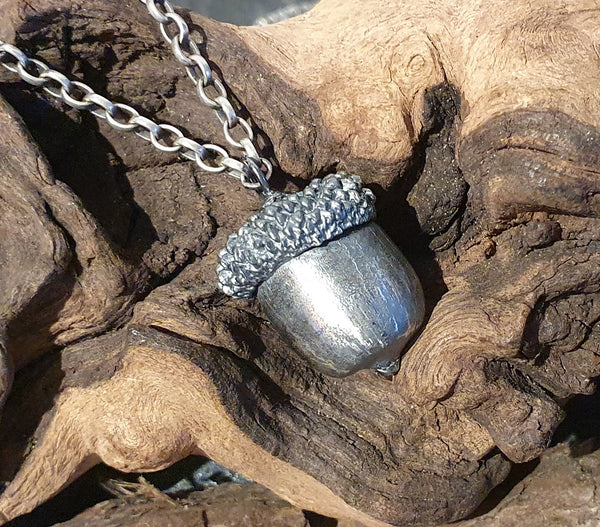 Sterling Silver Large Acorn  Pendant