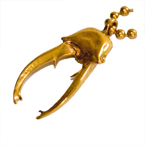 Gold Vermeil Stag Beetle Pendant