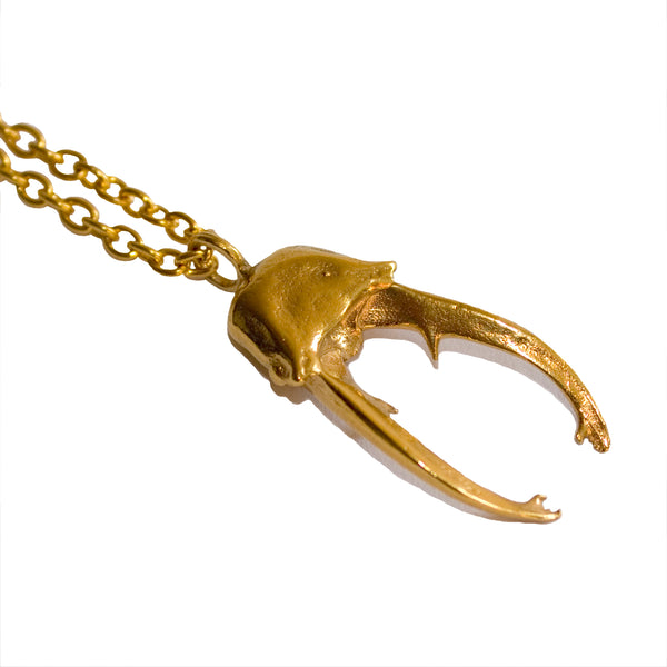 Gold Vermeil Stag Beetle Pendant