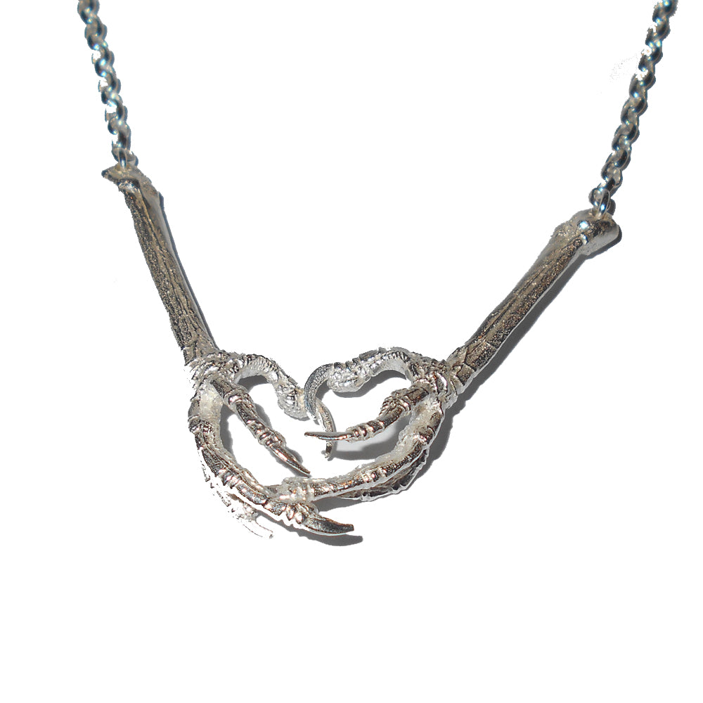 Sterling Silver Robin Bird Claw Necklace