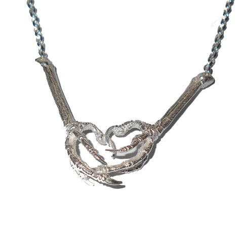 Sterling Silver Robin Bird Claw Necklace