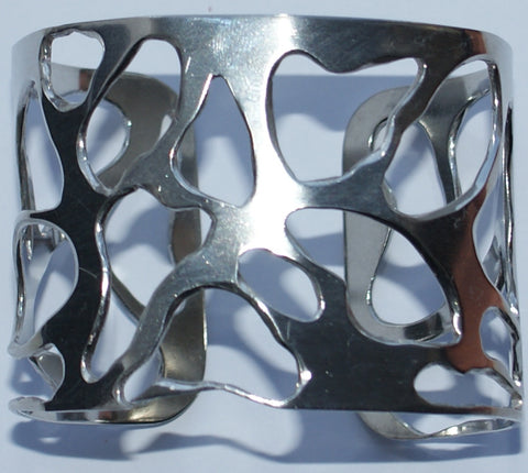 Sterling Silver Cuff Bangle Ramalina Natural