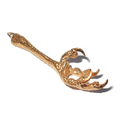 Gold Vermeil Kestrel Bird Claw Pendant