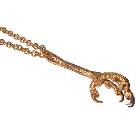 Gold Vermeil Kestrel Bird Claw Pendant