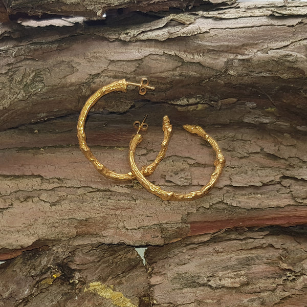 Gold Vermeil Woodland Twig Earrings