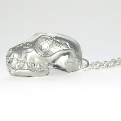 Sterling Silver Fruit Bat Skull Pendant