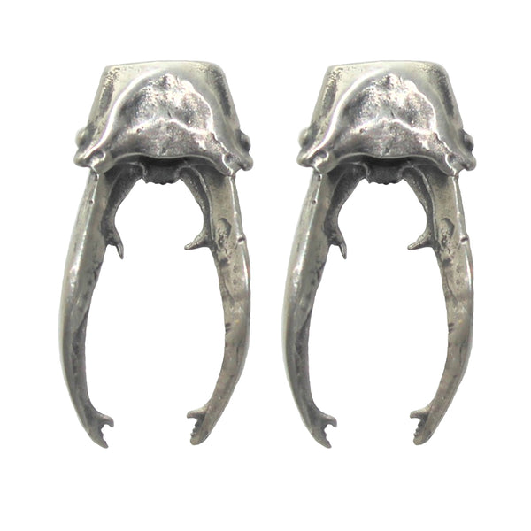 Sterling Silver Stag Beetle Earrings
