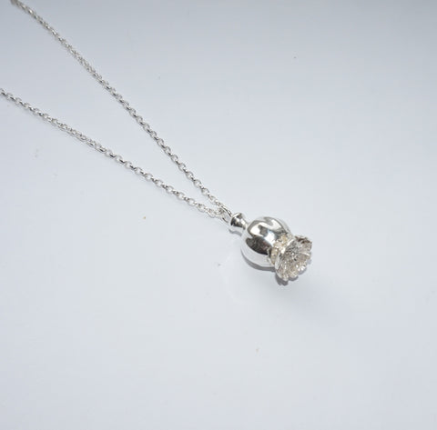 Sterling Silver Poppy Pod Pendant, Necklace