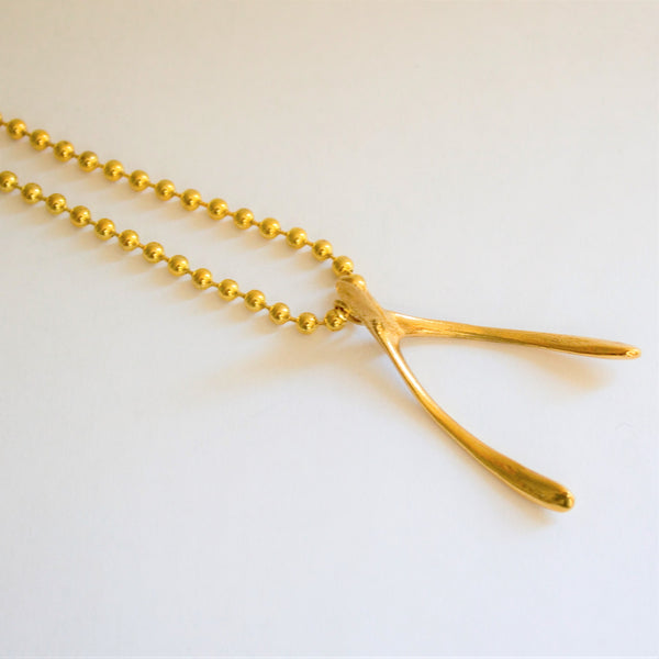 Vermeil Gold Plated Wishbone Pendant