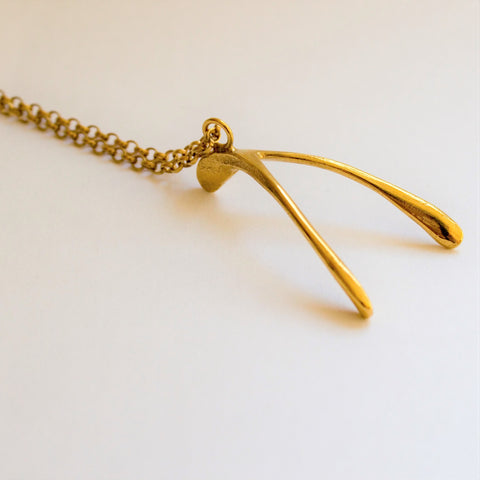 Vermeil Gold Plated Wishbone Pendant