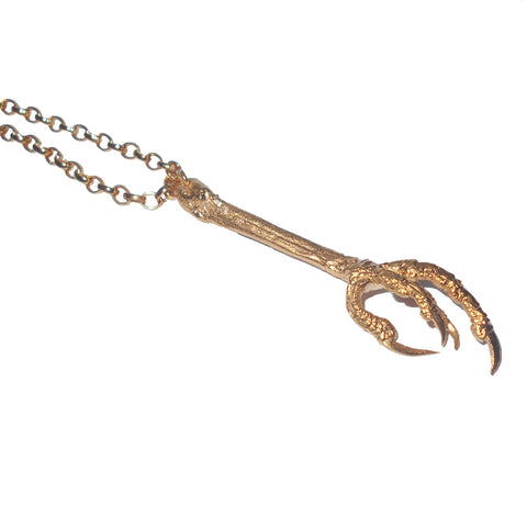 Gold Vermeil Robin Bird Claw Pendant